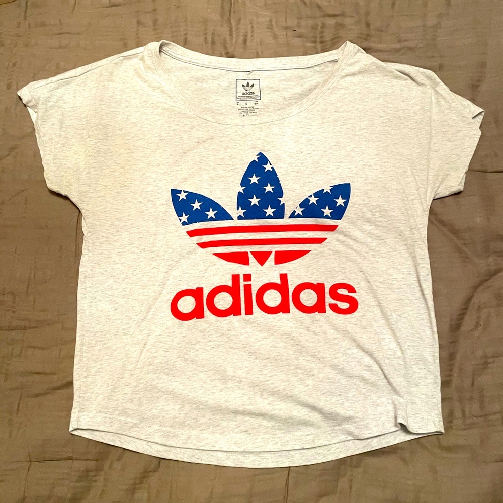 Adidas American Logo Tee Slightly Cropped
